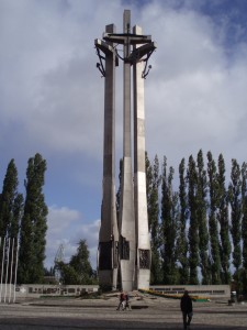 The Solidarity memorial at the Gdansk shipyard.