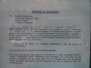 Buffet Indian Aroma is now closed. The owner, Dewan Chowdhury, owes $183,867.81 in rent to his landlord, who seized the restaurant's assets on Aug. 16th, 2014.