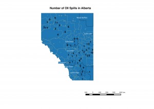 There were 155 oil spills in Alberta in 2014, as of the publication date. 